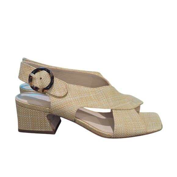 J.McLaughlin Jessamine Straw Slingback Heels Shoe Summer Coastal SZ 8.5 #886 - Picture 1 of 9